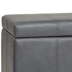 Dover - Storage Ottoman Bench - Stone Grey