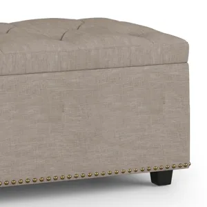 Hamilton - Lift Top Rectangular Storage Ottoman - Natural