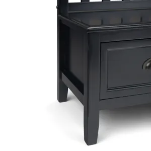 Burlington - Entryway Storage Bench with Drawers - Black