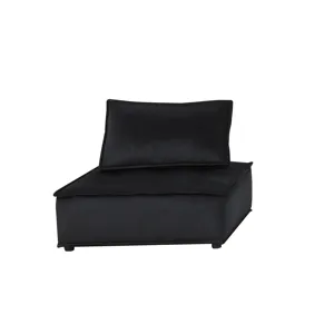 Anna - Velvet 6-Seater U-Shape Modular Sectional Sofa - Black