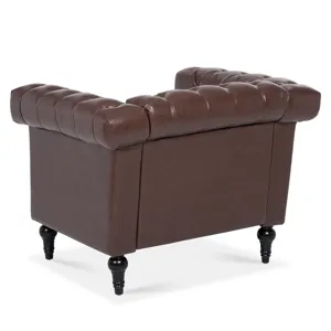 1 Seater Sofa For Living Room - Brown PU