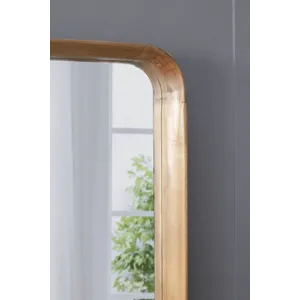 Square Mirror With Wood Frame, Wall Mirror For Living Room Bathroom Entryway - Brown