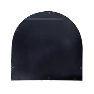 Arched Decorative Accent Mirror With Iron Metal Frame, Wall Deor For Bathroom, Bedroom, Entryway, Mantel - Black