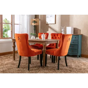 Nikki - Modern, High-End Tufted Solid Wood Contemporary Velvet Upholstered Dining Chair With Wood Le