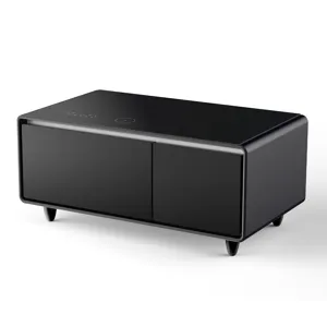 Modern Smart Coffee Table With Built-In Fridge - Bluetooth Speaker, Wireless Charging, Touch Control