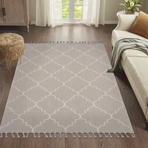 4\' x 6\' Trellis Indoor / Outdoor Area Rug - Ivory