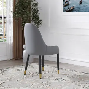 Modern PU Sponge-Filled Dining Chair, Solid Wood Metal Legs, Suitable For Restaurants, Living Rooms 