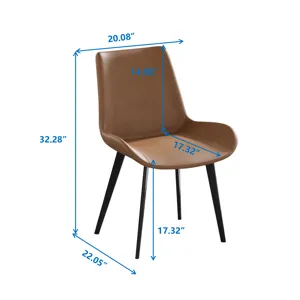 Modern Dining Chair Living Room Metal Leg Dining Chair (Set of 4) - Brown