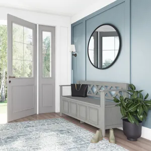 Amherst - Entryway Storage Bench - Fog Grey