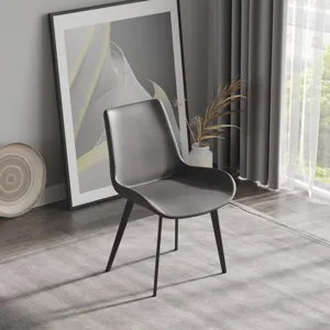 Modern Dining Chair Living Room Metal Leg Dining Chair (Set of 2) - Black / Gray
