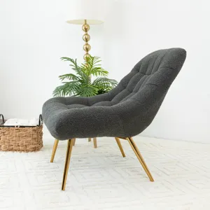 Aubrey - French Boucle Lounge Chair - Gray