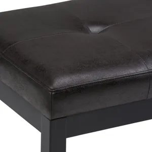 Lacey - Tufted Ottoman Bench - Distressed Black
