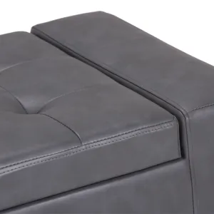 Laredo - Large Storage Ottoman - Stone Grey