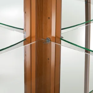 6 Shelf Corner Curio Display Cabinet With Lights, Mirrors And Adjustable Shelves (E26 Light Bulb Not