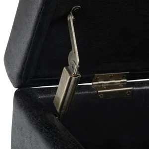 Dover - Storage Ottoman Bench - Distressed Black