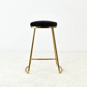Jane - 26\" Mid-Century Modern Luxury Upholstered Stool - Black