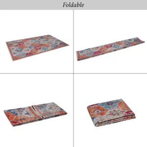 9\' x 12\' Area Rug, Washable Rug, Low-Pile, Non-Slip, Non-Shedding, Foldable, Kid & Pet Friendly Ar