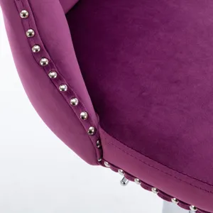 Swivel Velvet Barstools, Adjusatble Seat Height 1712PP (Set of 2) - Purple