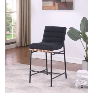 Lahni - 17.Boucle Fabric Counter Height Chair - Black