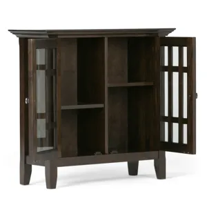 Bedford - Low Storage Media Cabinet - Dark Tobacco Brown