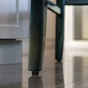 Contemporary Velvet Upholstered Wing-Back Barstools With Button Tufted Decoration And Wooden Legs, A