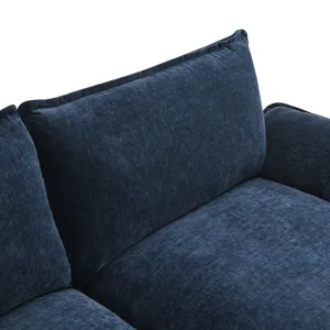 Modern L Shaped Chenille Cloud Sofa With Double Seat Cushions, 5 Seat Upholstered Indoor Furniture, 