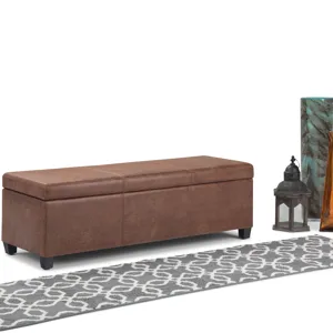 Avalon - Storage Ottoman Bench - Distressed Umber Brown