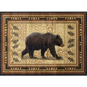 Nature\'s Nest - GC_CBL3010 Black 2\' x 3\' Lodge Area Rug