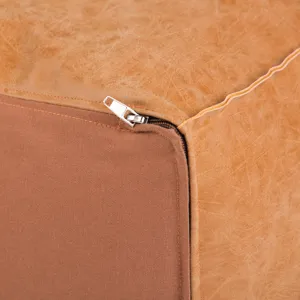 Brody - Large Square Coffee Table Pouf - Distressed Brown