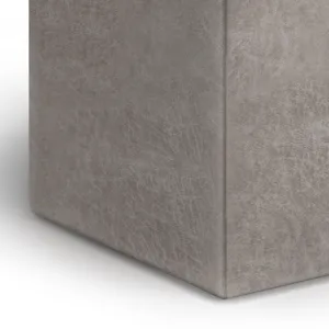 Rockwood - Cube Storage Ottoman with Tray - Distressed Grey Taupe