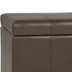Dover - Storage Ottoman Bench - Chocolate Brown