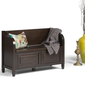 Connaught - Entryway Storage Bench - Dark Chestnut Brown