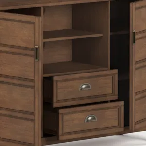 Burlington - Tall TV Media Stand - Rustic Natural Aged Brown