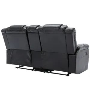 2 Seater Home Theater Recliner Manual Recliner Chair With A Storage Box And Two Cup Holders For Livi