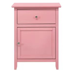 Izzy - G1404-N 1 Drawer /1 Door Nightstand - Pink