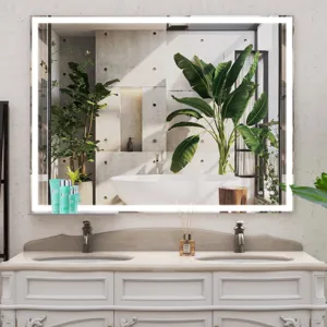 LED Bathroom Vanity Mirror Wall Mounted, Adjustable White / Warm / Natural Lights Anti-Fog Touch Swi
