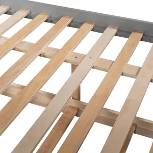 Full Over Full Bunk Bed With Twin Size Trundle - Gray
