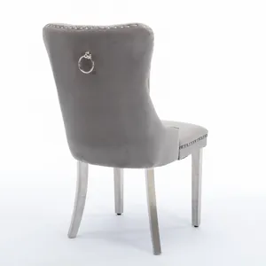 Nikki - Modern, High-End Tufted Solid Wood Contemporary Velvet Upholstered Dining Chair With Chrome 