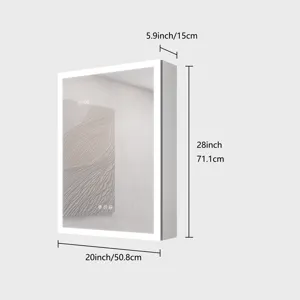 Bathroom Medicine Cabinet With Lights, 28×20\" LED Medicine Cabinet With Mirror, Lighted Medicine Ca