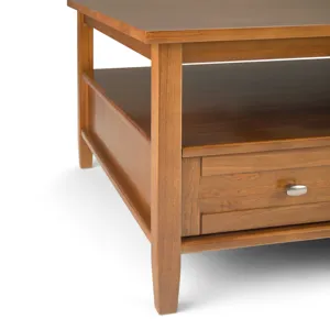 Warm Shaker - Square Coffee Table - Light Golden Brown