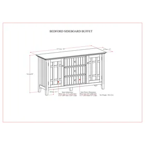 Bedford - Sideboard Buffet - Dark Tobacco Brown