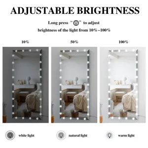 Hollywood - Full Length Mirror With Lights Oversized Full Body Vanity Mirror With 3 Color Modes Ligh