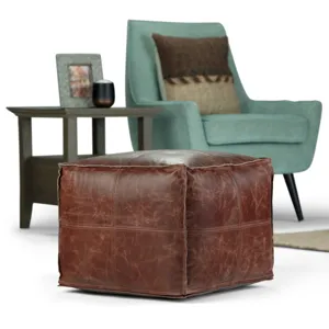 Sheffield - Square Pouf - Brown