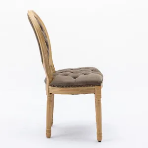 French Style Solid Wood Frame Antique Painting, Hand-Pulled Buckle Decoration PU Artificial Leather 