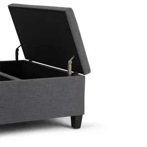 Ellis - Coffee Table Storage Ottoman - Slate Grey