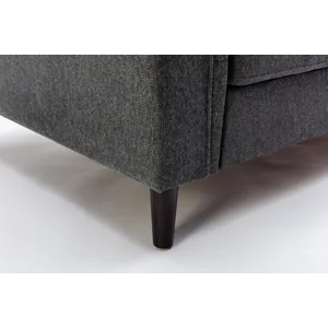 Stanton - Linen Chair With Tufted Arms - Dark Gray