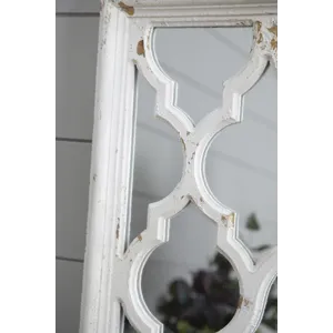 Distressed Floor Mirror, Full Body Mirror For Bathroom Bedroom Living Room - White