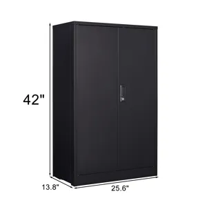 Metal Storage Cabinet With Locking Doors And Adjustable Shelf, Folding Filing Storage Cabinet, Foldi