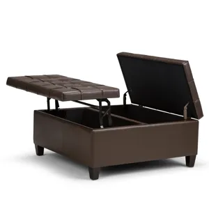 Harrison - Coffee Table Storage Ottoman - Chocolate Brown