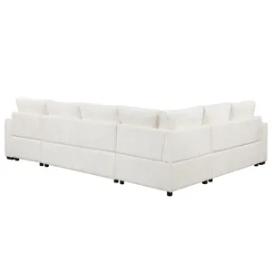 Sectional Sofa Pull-Out Sofa Bed Sleeper With A Storage Ottoman, Three Pillows And Charging Devices 